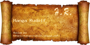 Hanga Rudolf névjegykártya